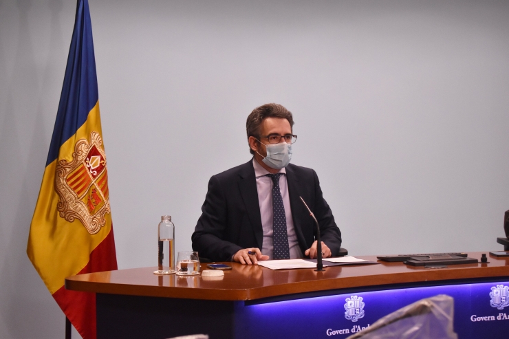 El ministre portaveu, Eric Jover, durant la roda de premsa posterior al consell de ministres.